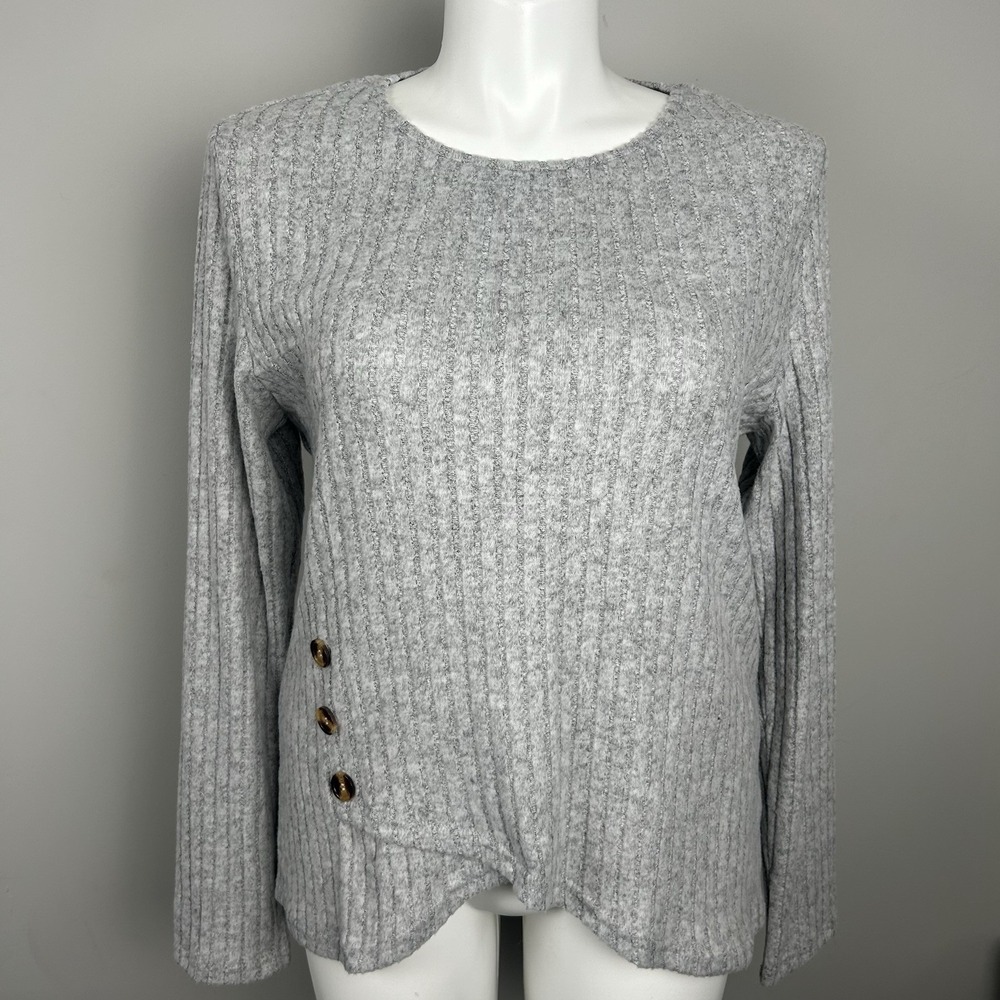 XIEERDUO Tunic Gray Sweaters for Women Long Sleeve Shirts Crew Neck Size XL